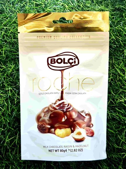 BOLCI RAISIN & HAZELNUT MILK CHOC 80G