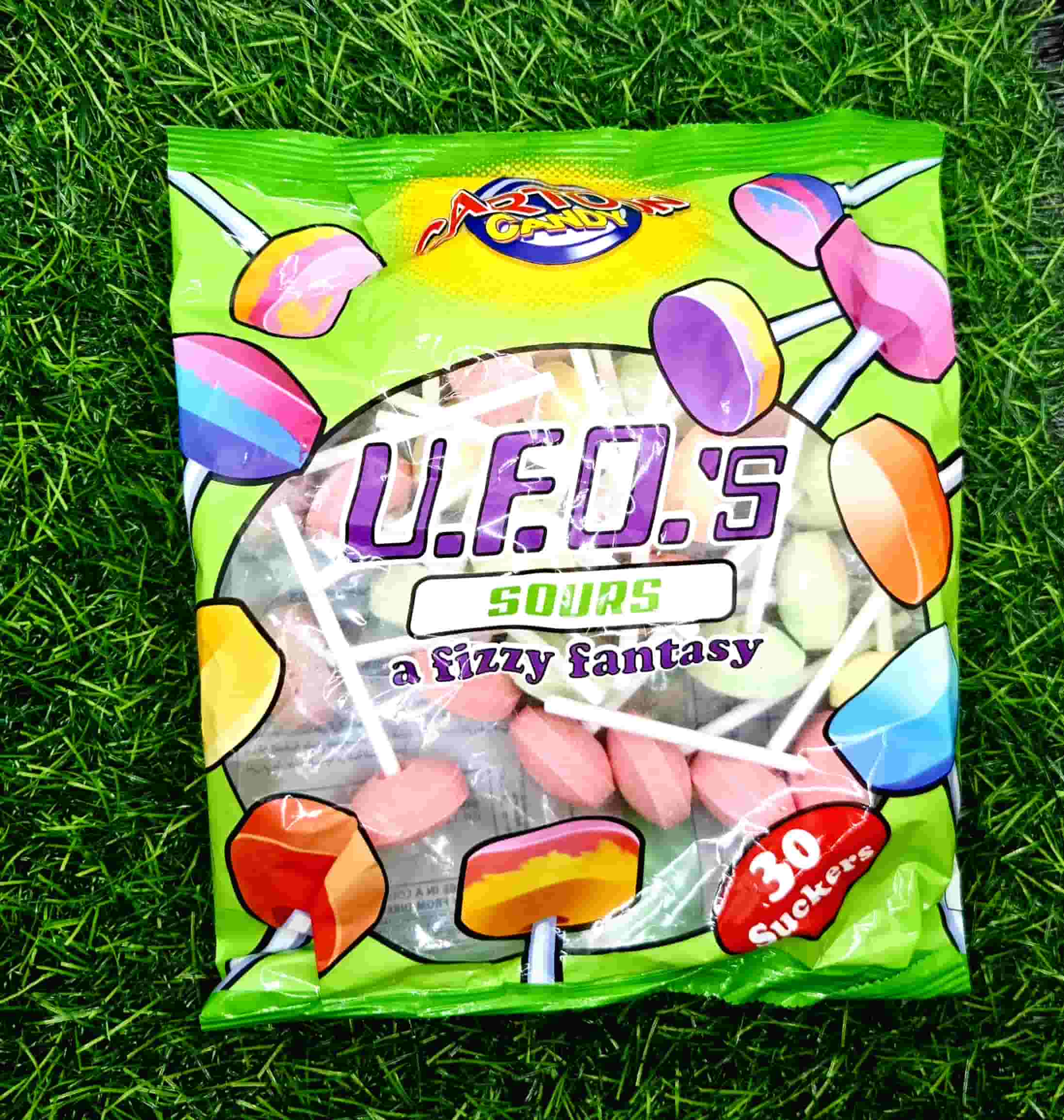 UFOS SOUR FIZZY SUCKERS 30S