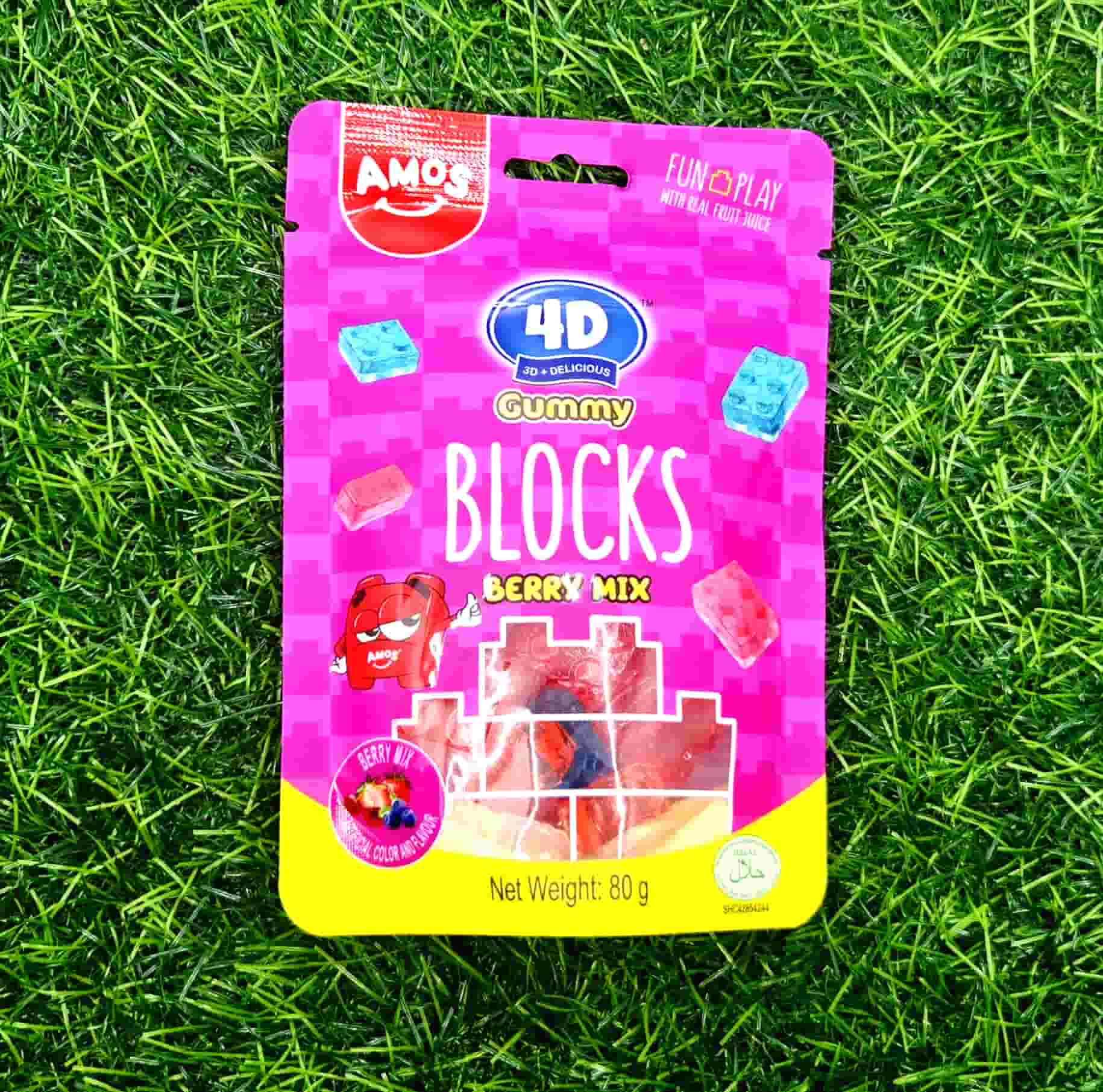 AMOS GUMMY BLOCKS BERRY MIX 80G