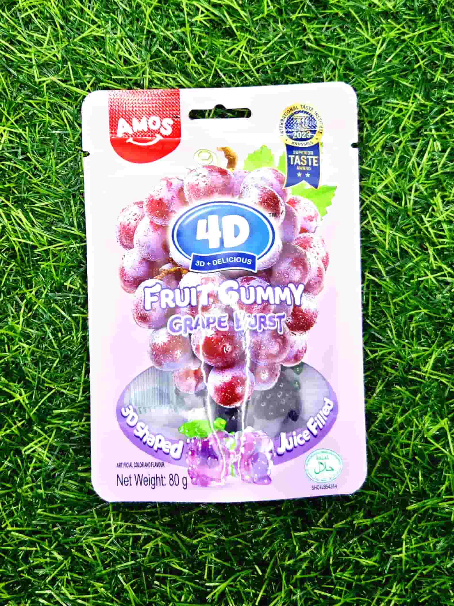 AMOS FRUIT GUMMY GRAPE BURST 80G